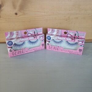 Ioni 3D Faux Mink Lashes Roller Girl Pink Purple Long Crisscross‎ Flare Lot of 2